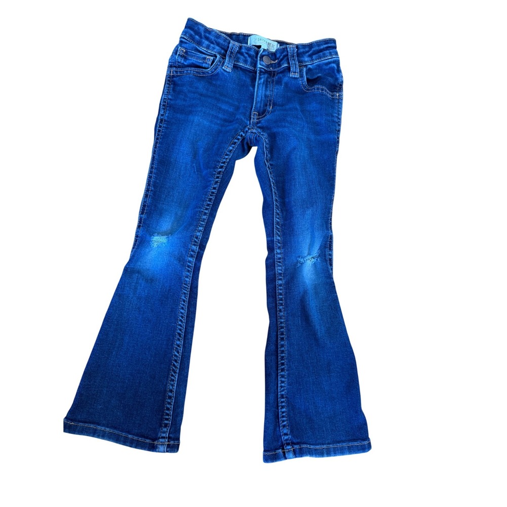 Shyanne blue‎ denim distressed flare jeans youth